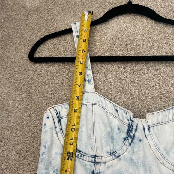 HEMMED Alice and Olivia Donella denim bustier high low dress - Picture 7 of 16